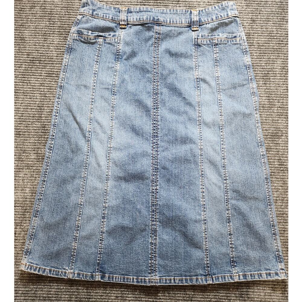 Villager by Liz Claiborne Womens 12 Knee-Length Flare Denim Skirt With Pockets